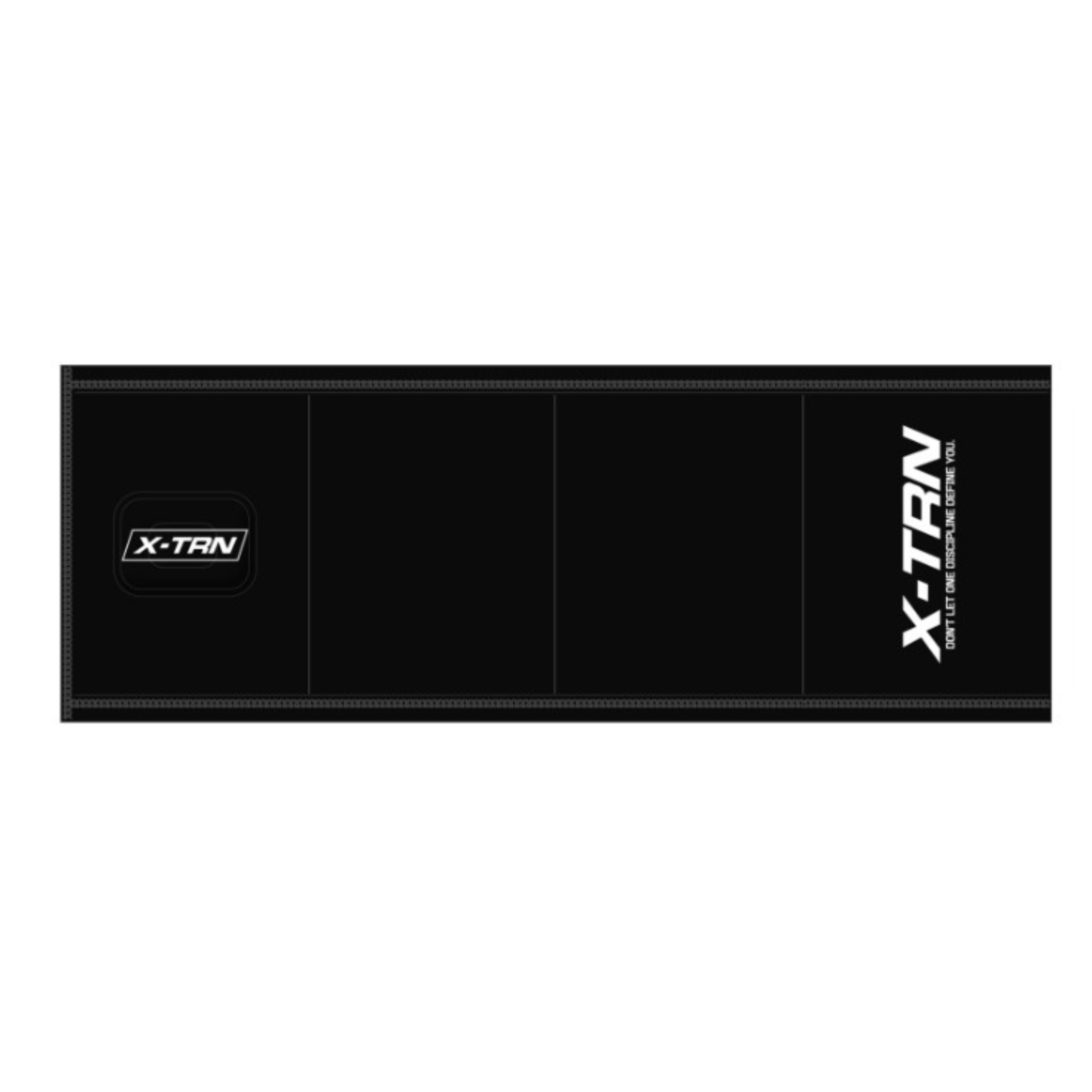 X-TRN arm band strap with logo and slogan showing branded fitness support gear for training and performance